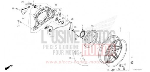 ROUE ARRIERE/BRAS OSCILLANT NSS350AP de 2023